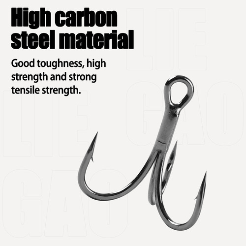 Hunting High 110 Pieces Black Triple-Edged Hook Set Fishing Anchor Hook High Carbon Steel Triple Hook Sea Fishing Lure Fishing Hook Cross-border