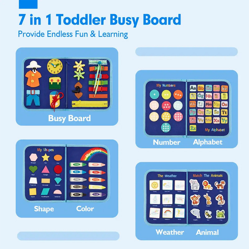 La nueva Junta de Educación Temprana Montessori para niños transfronterizos sentía tablero ocupado tocador juguetes educativos Learning Board suit