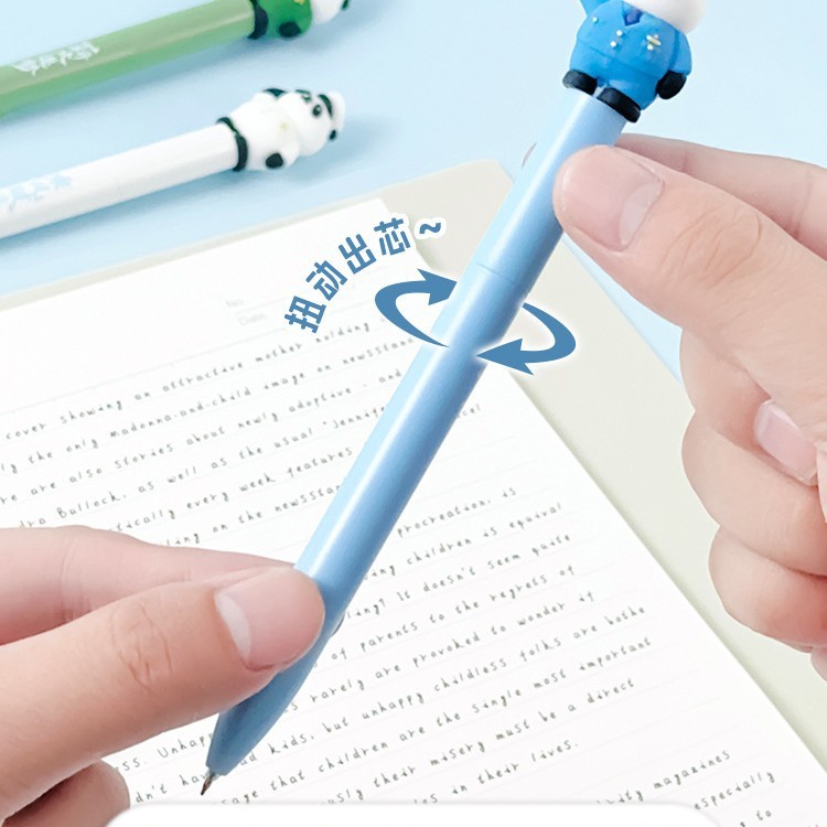 乐派2123海陆空扭扭中性架装笔创意学生刷题旋转出芯速干签字黑笔|undefined