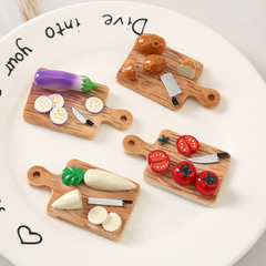 食玩 蔬菜茄子菜板樹脂配件奶油膠diy冰箱貼收納盒鑰匙扣手機殼貼