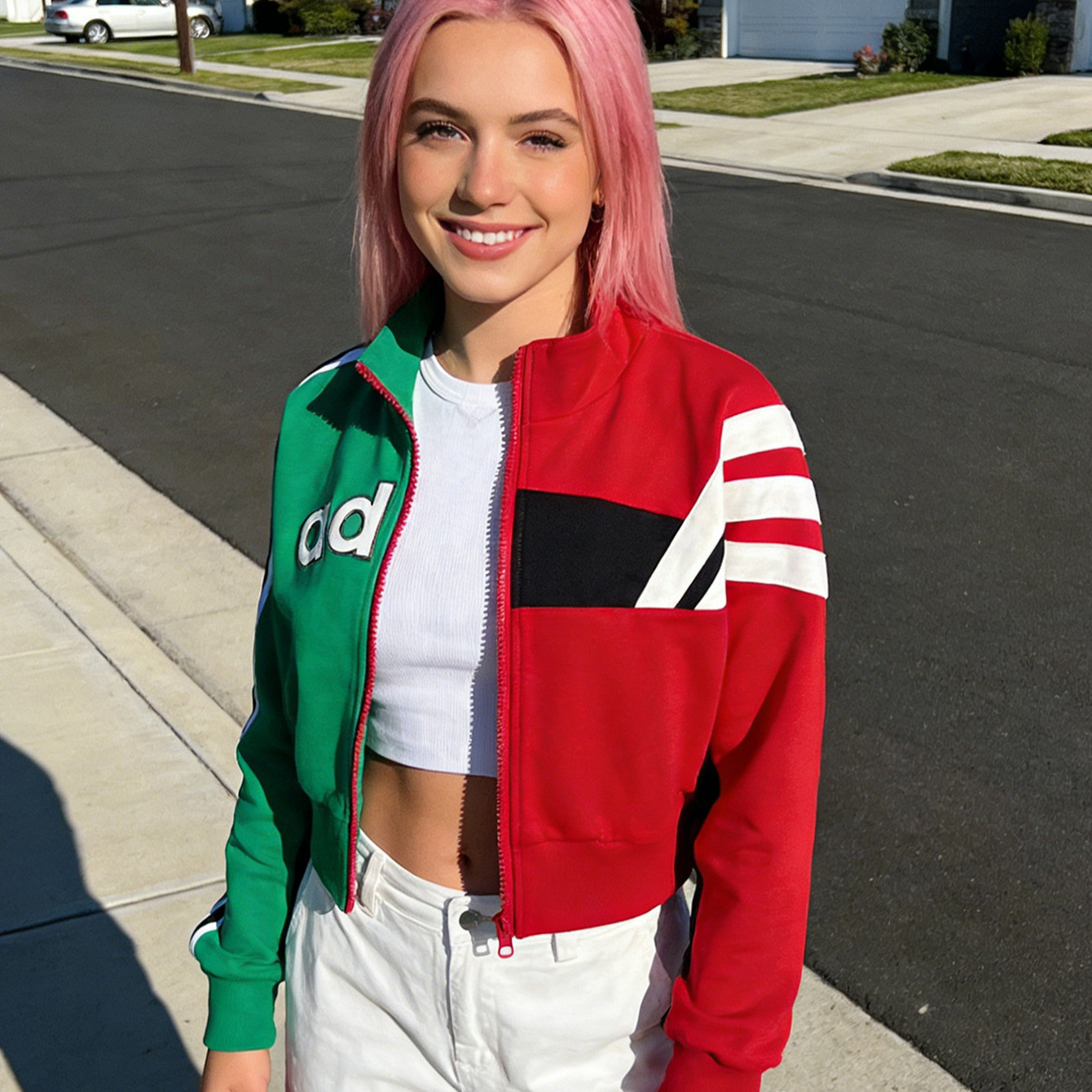 Women's short jacket, high-waisted sweatshirt jacket, suitable for spring and autumn, yoga, square dancing, and hot European and American style.