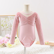 儿童舞蹈服芭蕾舞练功服冬季丝绒体操服体服长袖少儿形体服秋冬