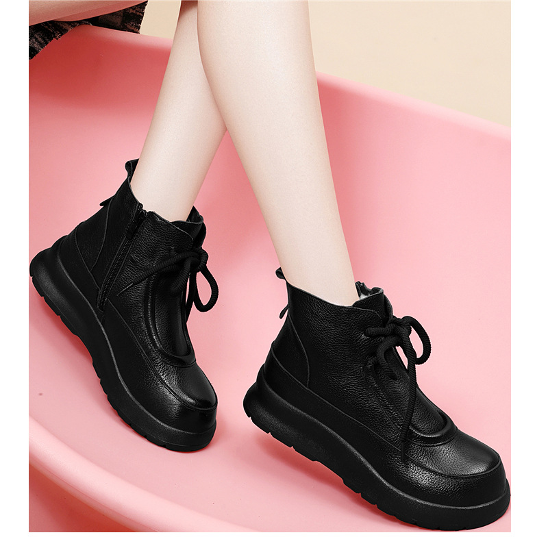 Thick-soled, Fleece-lined, Warm Women's Casual Outdoor Boots, New 2025 Autumn And Winter Versatile Martin Boots, Short Boots, Snow Boots_vogvips.com