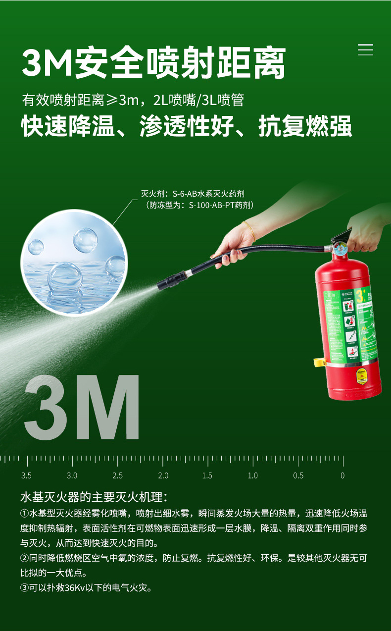 2025 New National Standard Water-Based Fire Extinguisher Portable High-Temperature Resistant Fire Extinguisher Manufacturer Wholesale for Car, Commercial, and Home Use