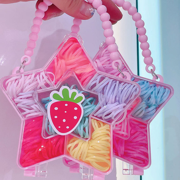 Cute fuchsia disposable children's hair rope