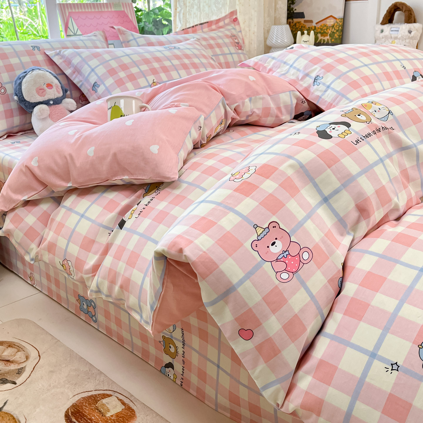 ins cubierta de edredón de algodón 150x200x230 cubierta de edredón de algodón 1m5 conjunto de edredón de cuatro piezas