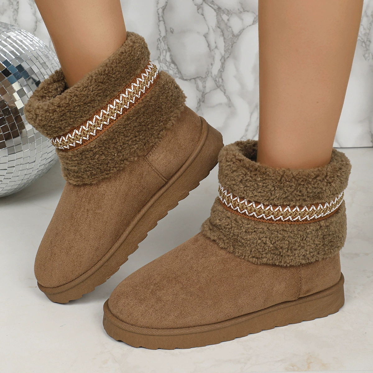 Внешняя торговля новые снежные сапоги с толстым дном женский бархат теплый национальный стиль модная повседневная зимняя снежная хлопчатобумажная обувь