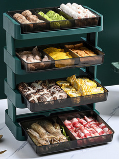 ✅ Multi-Layer Food Preparation Plate Home Kitchen Multi-Functional Multi-Layer Stacking Storage Rack Hot Pot Vegetable Side Dish Tray