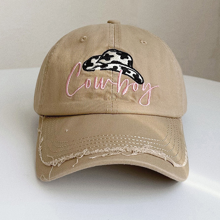 Cotton Material Unisex Hip-Hop Simple Style Letter Solid Color Curved Eaves Baseball Cap