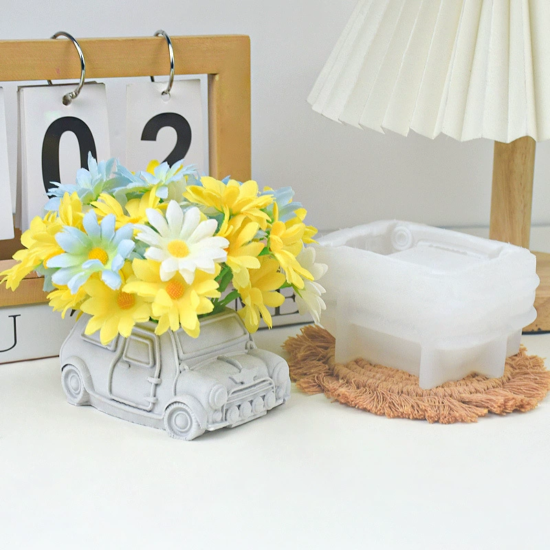 Creative retro bus, flowerpot, silicone mold, DIY