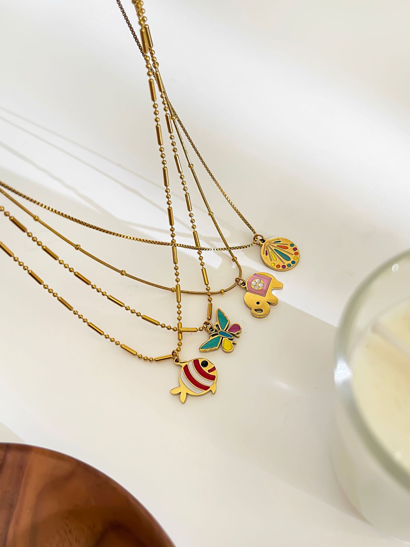 Cute Style Waterproof Non Tarnish, Surgical Steel, Butterfly Craft 316L Stainless Steel Insect Waterproof Non Tarnish Surgical Steel Cute Pendant Necklace For Women's