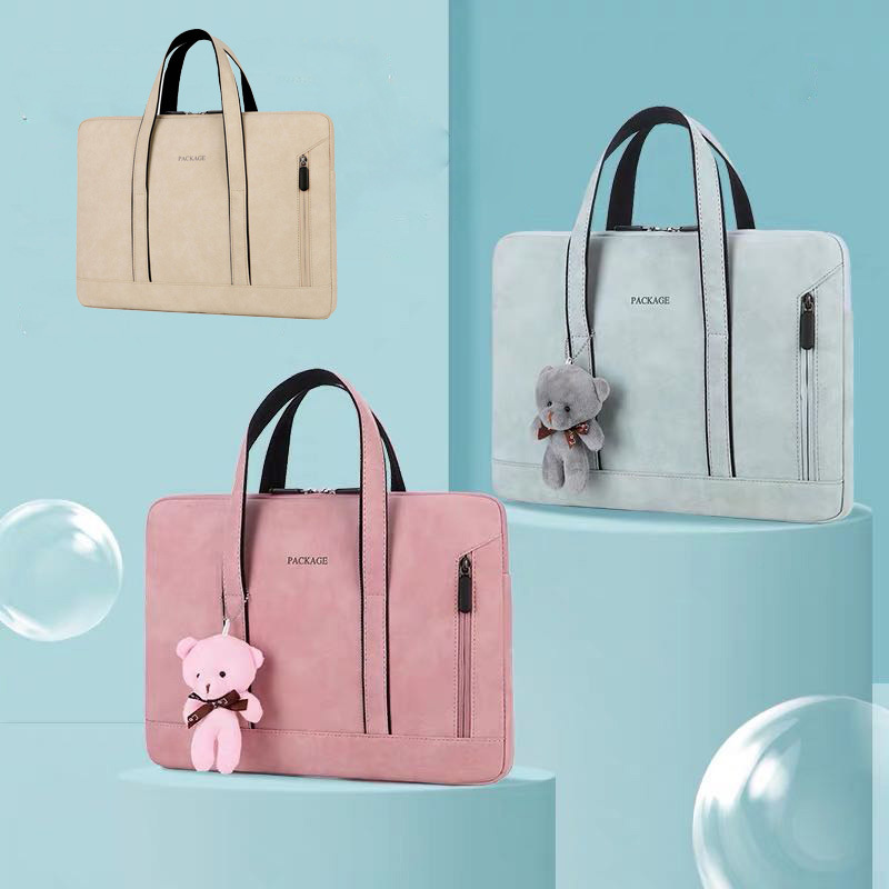 New 16 inch macbook laptop liner bag men's cross-border cute 15 inch pu laptop bag women