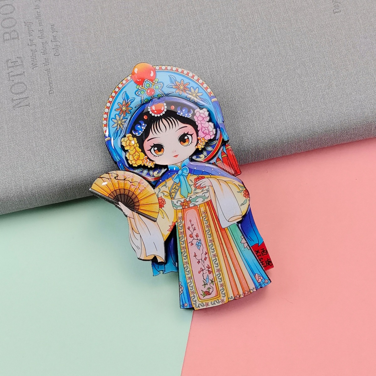 木の京劇の顔の譜の冷蔵庫は中国風の文創の記念品の磁気を貼って穆桂英関羽の楊貴妃の磁気を貼って貼ります。