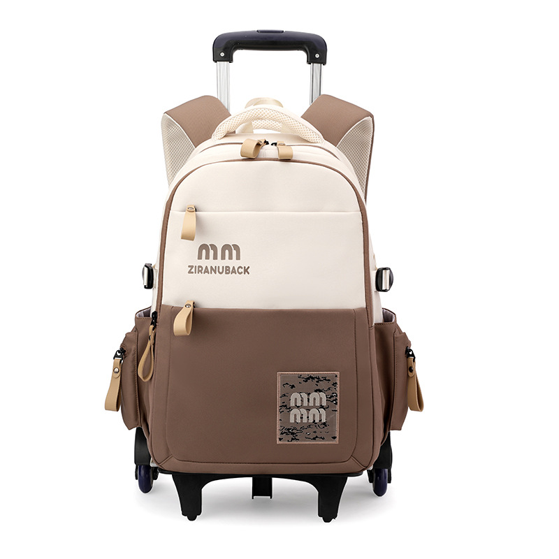 Mochila de pescado natural para niños, mochila de doble propósito para estudiantes de primaria, mochila con ruedas para estudiantes de secundaria 3 - 6