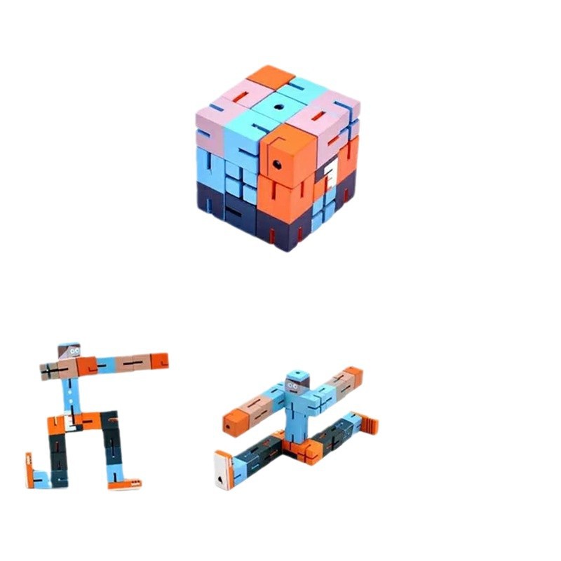 Variedad cubo robot Deformación de madera rompecabezas juguetes de inteligencia matemática estudiantes de primaria 3-9 años de edad