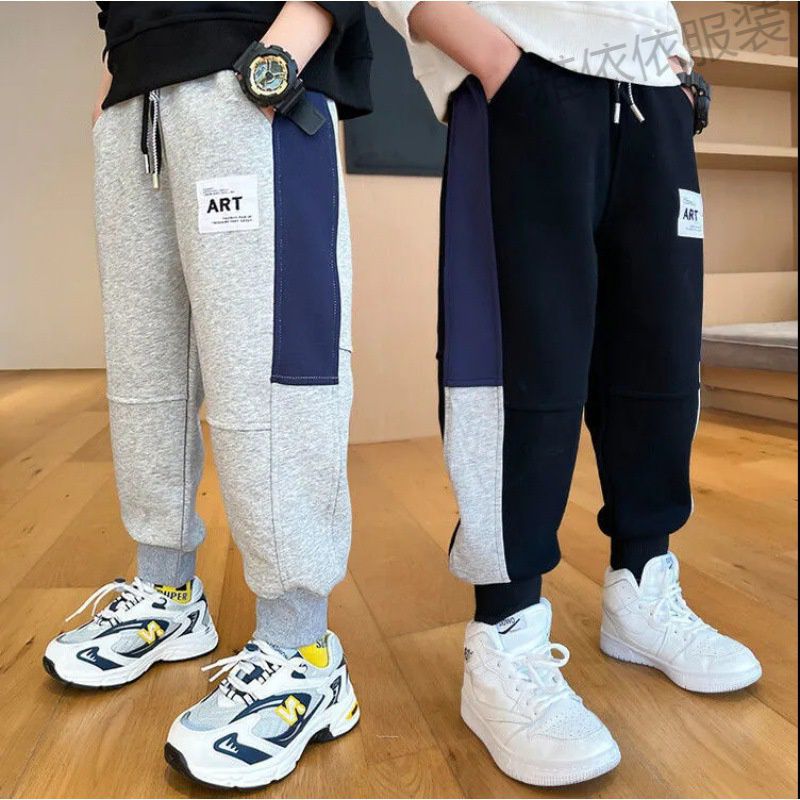 Autumn Boy trousers Spring and autumn payment 2022 new pattern Korean Edition CUHK Ankle banded pants children Casual pants motion trousers
