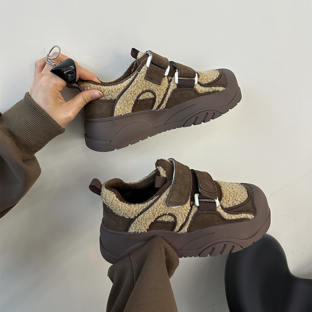 Bo Xiangni thick-soled color-blocked casual and versatile double…