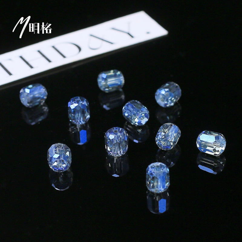 8*9mm切面长圆柱水晶玻璃珠手工DIY饰品配件超透闪手机链手串材料|undefined