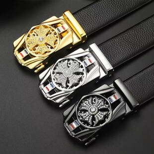 Shilai Run Elegant and Popular Automatic Buckle Belt Men's High-end European and American Versatile Simple Belt Source Factory