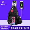 Chest pack oxford outdoors The single shoulder bag lady Chest bag Solid Chest pack headset Jack man Inclined shoulder bag