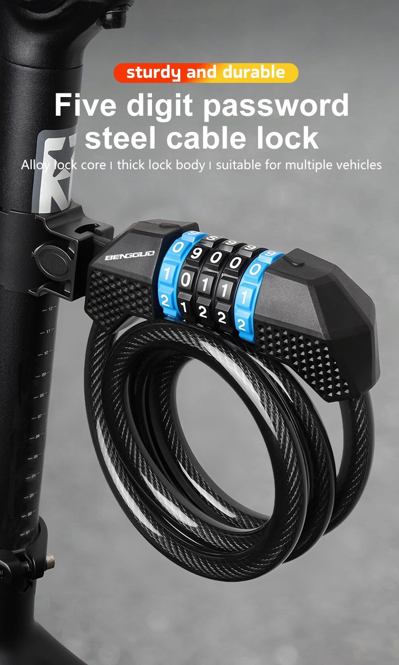 Five-digit Combination Bicycle Lock For Mountain And Road Bikes_voghion.com