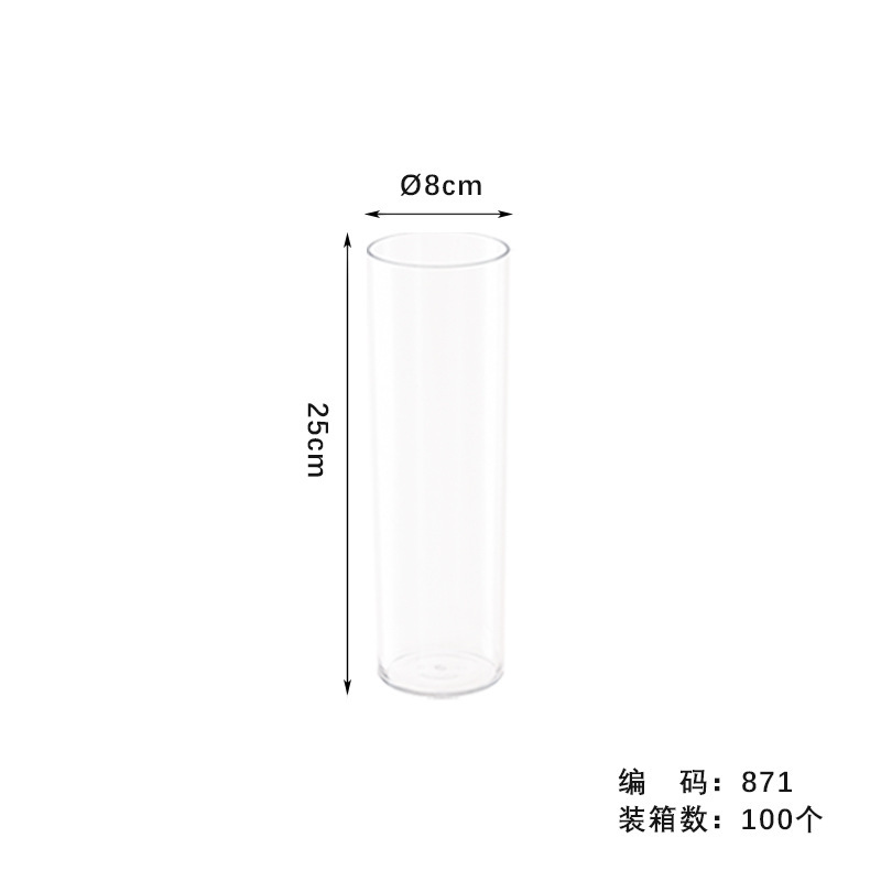 小さなアクリルプラスチック花瓶透明水植物水耕栽培容器正方形ラウンド水耕植物ポトスポット|undefined