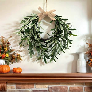 Amazon Amazon Cross Bonder Olive Branch Spring Garland Рождественская симуляция гирлянды плюс круглый фальшивый гирлянда рождественские стены украшения