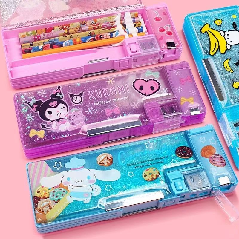 サンリオ流砂文具箱 小学生 幼稚園 クロミメロディー シナモンドッグ 多機能筆箱 女性用|undefined