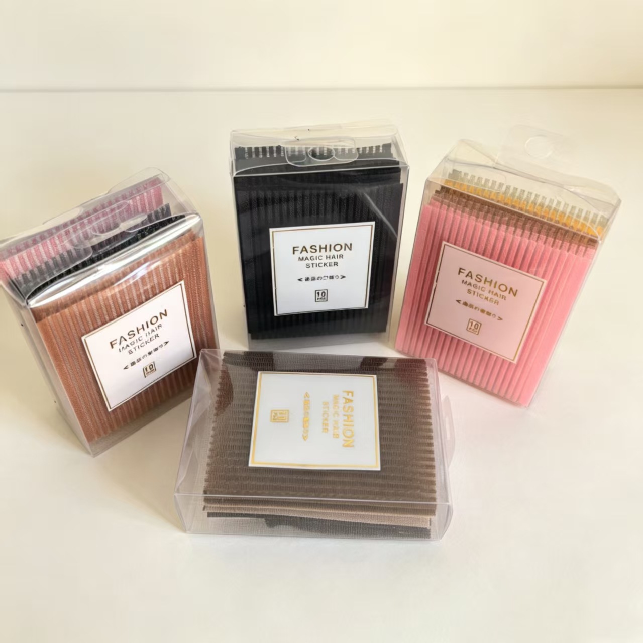 Boxed Internet Celebrity Bangs Stickers for Women, Colorful Sticky Hair Patches, Korean Magic Hair Stickers, Hair Accessories