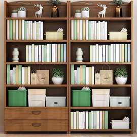 家用客厅多层收纳架简易省空间落地木质书柜学生儿童木制书架