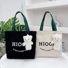 上班族便携带饭便当包手提袋帆布包跨境批发日系卡通帆布手拎包女