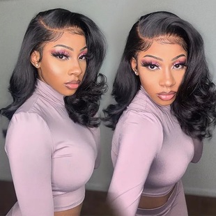 Amazon European and American Fashion Front Lace Large Wave Mid-length Hair Curly Hair Africa Hot Lace Lace Wig