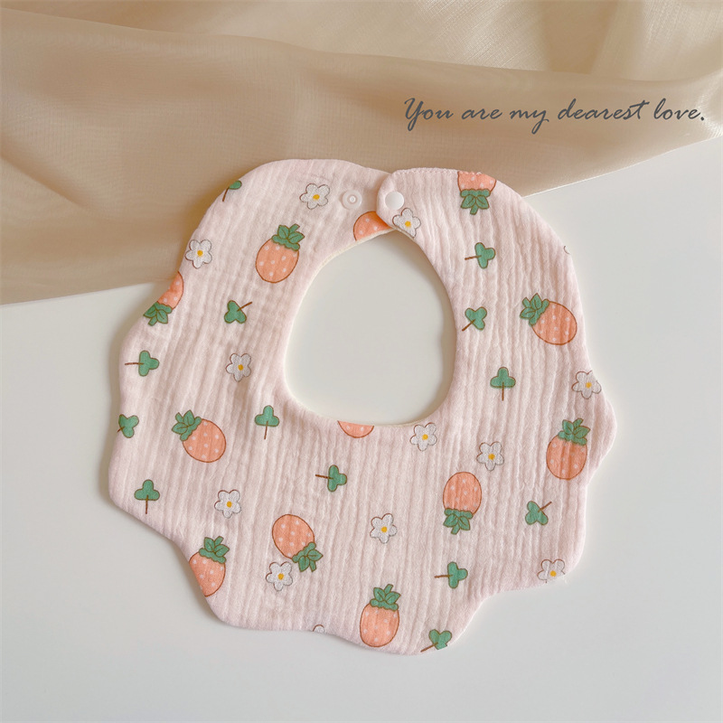 Babero de bebé de gasa de algodón babero del bebé impermeable escupir leche recién nacido babero ins primavera y verano