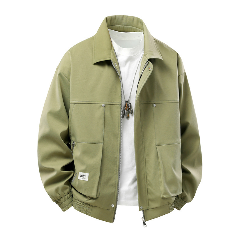 Cross-border Japanese Style Simple Lapel plus size Workwear Men's Jacket Spring New Fashionable Loose Casual All-match Jacket Cross-border Japanese Style Simple Lapel plus size Workwear Men's Jacket Spring New Fashionable Loose Casual All-match Jacket