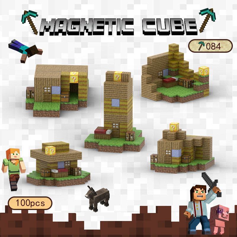 Magnetic Building Blocks for Building a Small Farm, Featuring Magnetic Tiles with Animals and Natural Themes, Educational Toys for Boys and Girls