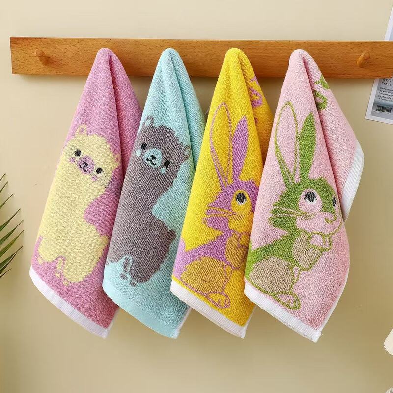 Pure Cotton Children's Towel for Face Washing, Home Use, Absorbent, Soft, Non-Shedding, Cartoon Design for Babies and Toddlers Pure Cotton Children's Towel for Face Washing, Home Use, Absorbent, Soft, Non-Shedding, Cartoon Design for Babies and Toddlers