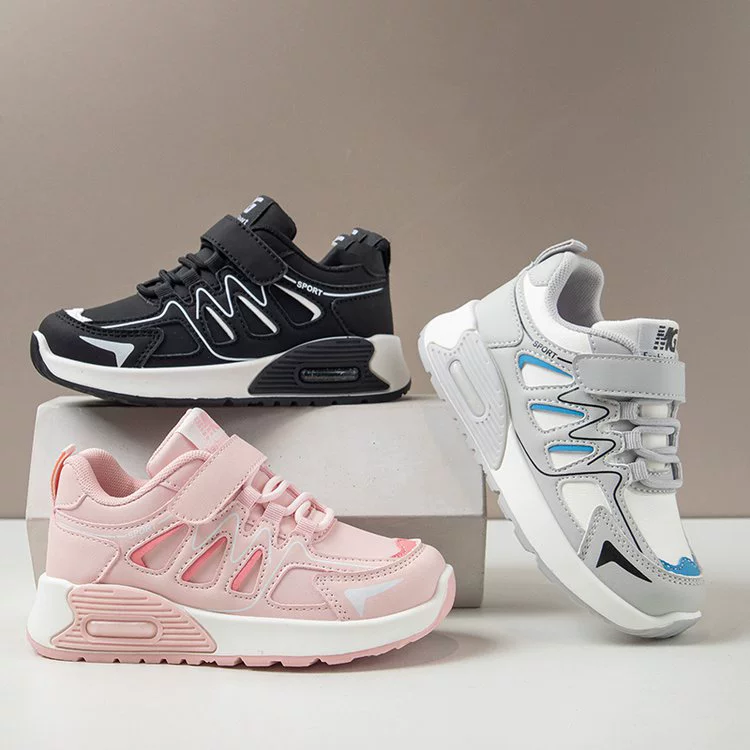 Детские спортивные кроссовки новые 2025 весна-осень удобные кожаные для средних и старших детей модные повседневные туфли для девочек школьные туфли