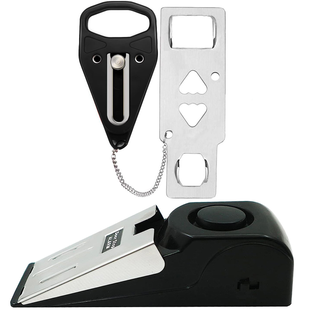 도어 스토퍼 + 블랙 더블 헤드 도어 잠금 장치