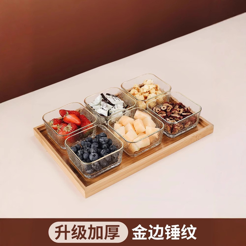 Divided solid wood fruit tray, rectangular tray for home use, breakfast snack wooden tray, fruit tray for living room use Divided solid wood fruit tray, rectangular tray for home use, breakfast snack wooden tray, fruit tray for living room use