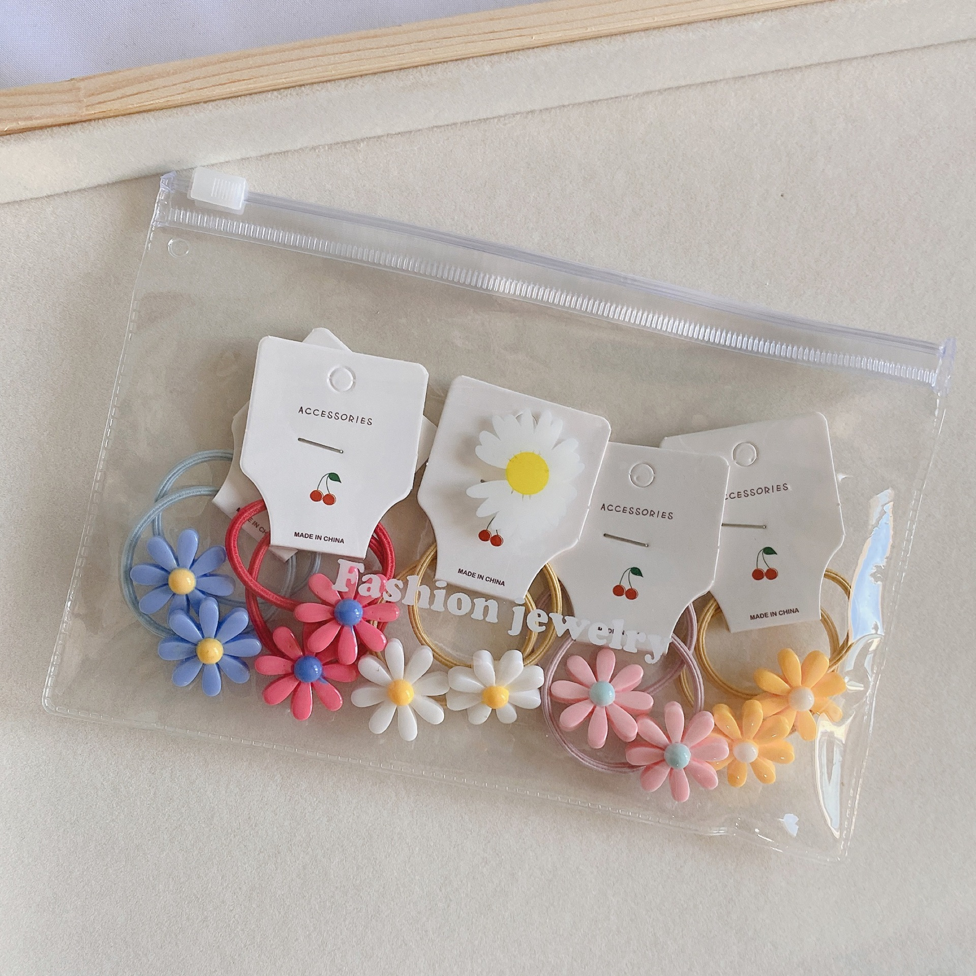 10 anneaux pour cheveux ~ Version coréenne de l'ensemble de combinaison de petits élastiques en caoutchouc pour filles et enfants qui ne blessent pas les cheveux_voghion.com