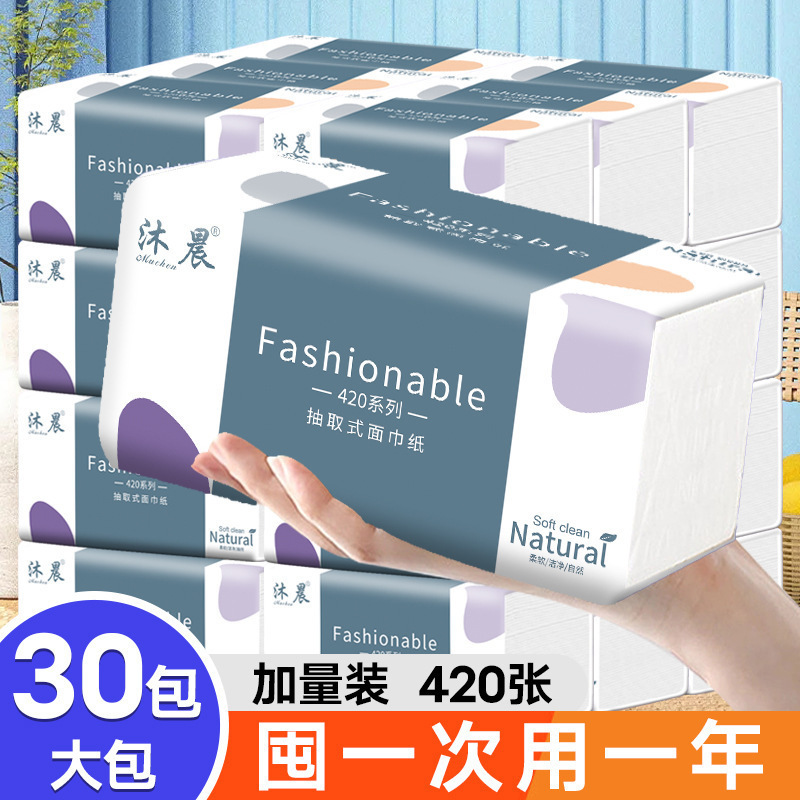 420 Series 30 Large Packs of Tissue Paper Wholesale in a Box, Affordable Facial Tissues, Napkins, and Toilet Paper