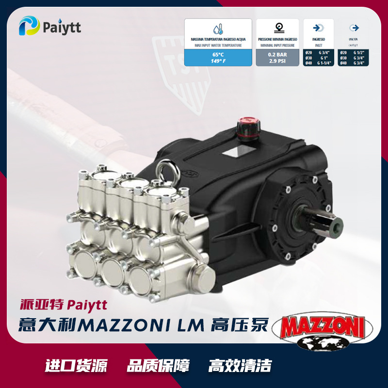 意大利 进口 MAZZONI高压柱塞泵 工业用清洗泵 500bar水泵