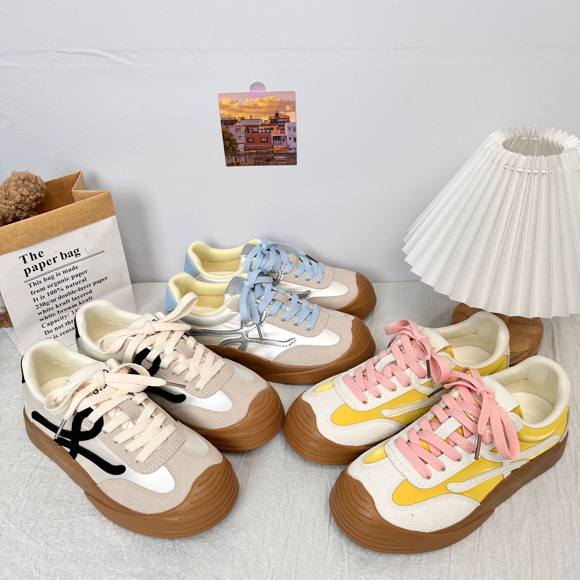 Yuanbo nueva versión coreana de los zapatos de entrenamiento alemanes de todo fósforo para mujer 2025 primavera feos y lindos zapatos retro Forrest Gump zapatos deportivos casuales