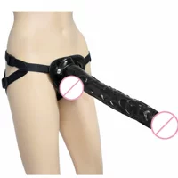 Wearable strap-on harness with realistic dildo 41.5 cm, adjustable straps, pull-up panties