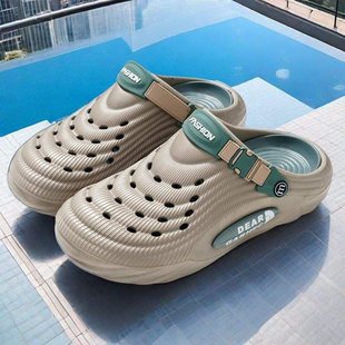 Men's Summer Sandals for Outdoor Wear, Dual-Purpose, Soft-Soled, Non-Slip, Driving, Casual Half-Slippers, Clogs