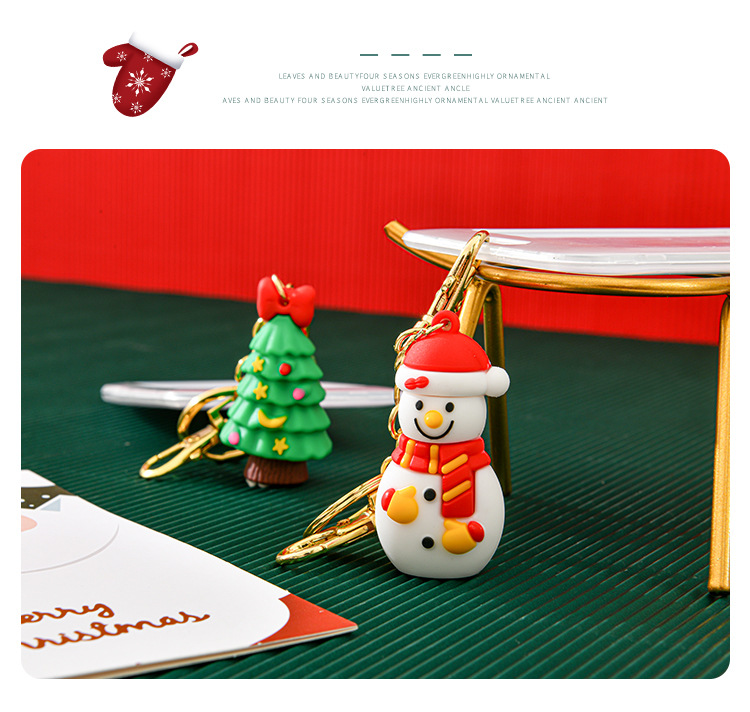 Christmas Silicone Waterproof Double-sided Transparent Cartoon Key Button Campus Card Holder display picture 2