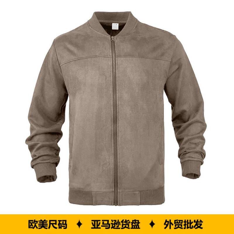 European and American Cross-Border Hot-Selling Men's Suede Jacket Autumn and Winter Fashion Casual Zipper Cardigan Long-Sleeved Baseball Jacket European and American Cross-Border Hot-Selling Men's Suede Jacket Autumn and Winter Fashion Casual Zipper Cardigan Long-Sleeved Baseball Jacket