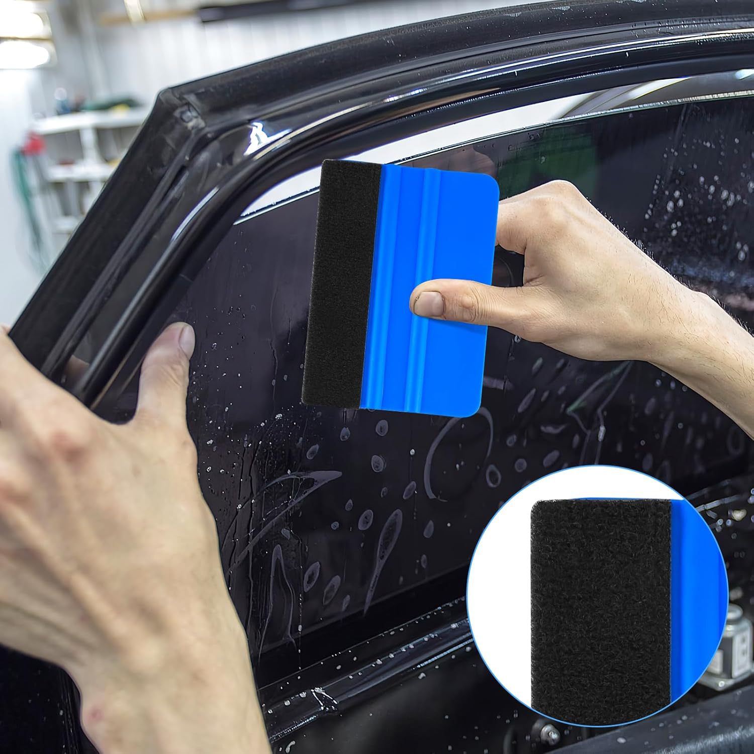 7-pieza de doble cara de la película del coche raspado kit de herramientas de plástico suave raspado material de aleación de aluminio herramienta de talla