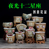 Succulent Ceramic pots Noctilucent Zodiac Flower pot 12 constellation gardening Hand-painted flower pots Cinnabar Coarse pottery Flower pot