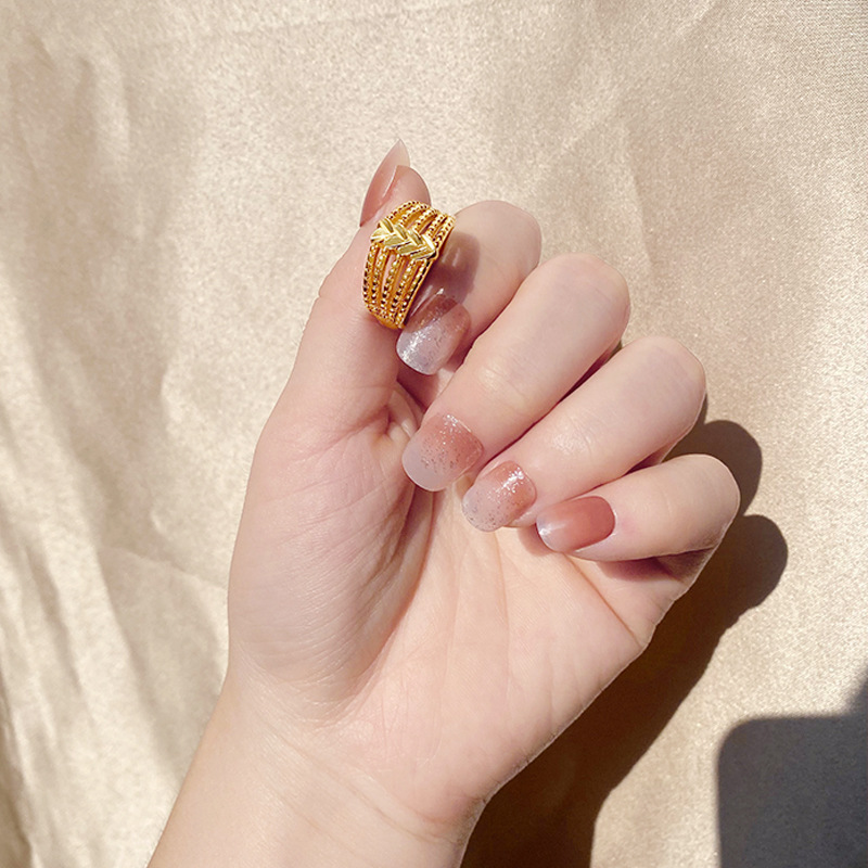 Fábrica al por mayor de Vietnam oro multi-línea amor anillo mujeres imitación oro joyería suelta anillo pulsera estilo retro